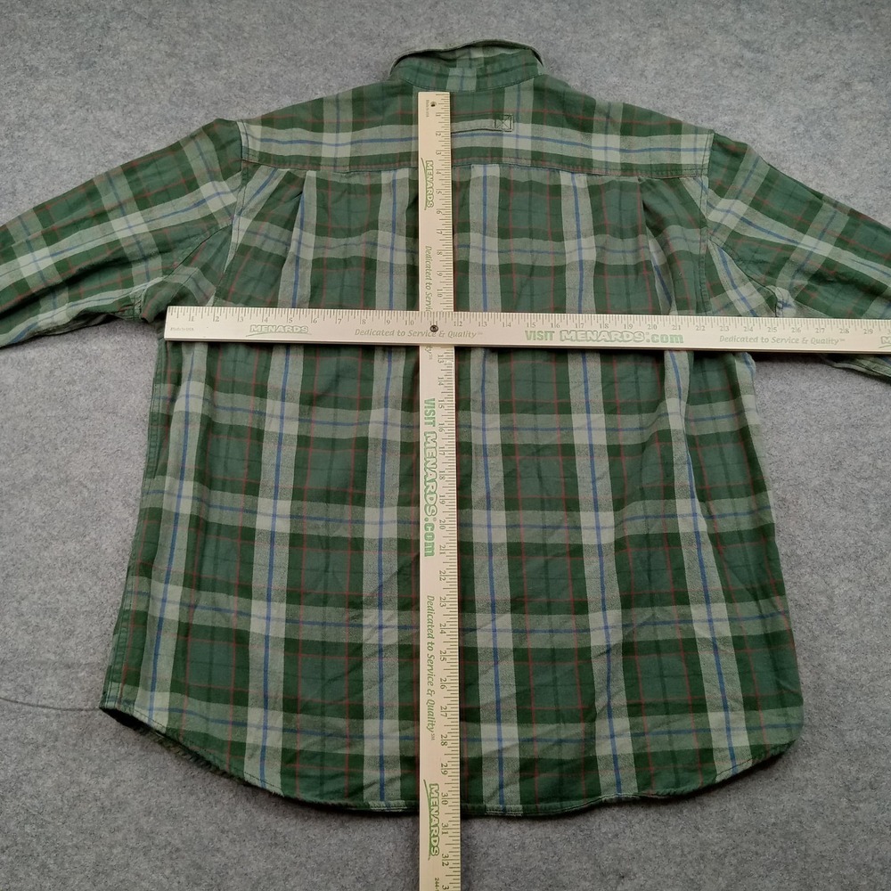 Duluth Trading Shirt Mens XL Green Plaid Flannel Button Front Long Sleeve Casual - Picture 4 of 7